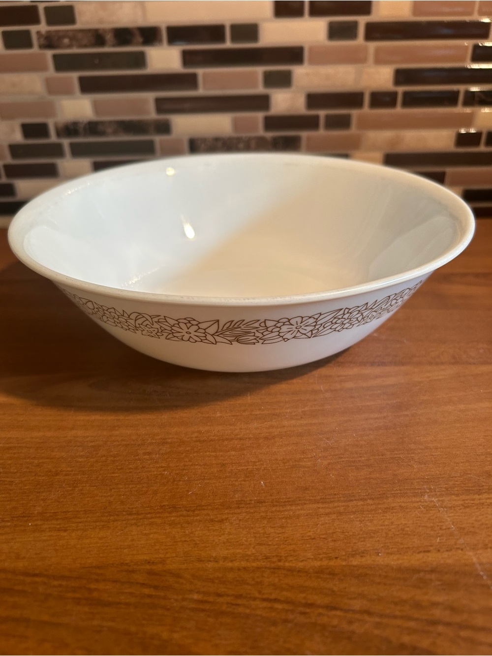 Vintage Corelle Woodland Serving Bowl with small chip